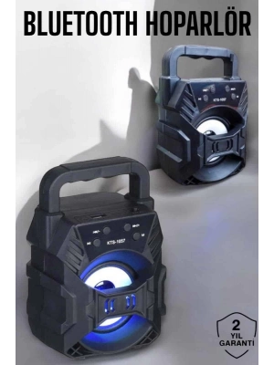 ® Taşınabilir Bluetooth Hoparlör Led Işıklı Uzun Pil Ömrü