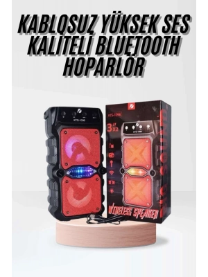 ® Taşınabilir Kablosuz Bluetooth Hoparlör Uzun Pil Ömrü Led Işıklı