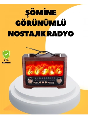 ® Taşınabilir Şömine Görünümlü Bluetooth Hoparlör – Solar Şarjlı, Alev Işıklı, 7W Ses