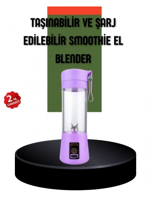 ® Taşınabilir USB Şarjlı Mini Smoothie Blender 380ml Çelik Bıçaklı Portatif