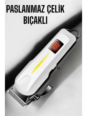 ® Tıraş Makinesi Profesyonel Saç Ve Sakal Kesme Milim Ayarlı Dijital Göstergeli