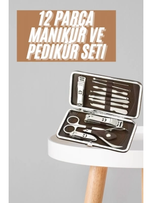 ® Tırnak Bakım Seti Tırnak Düzeltme Batık 12 Parça Çanta Tipi Manikür Pedikür