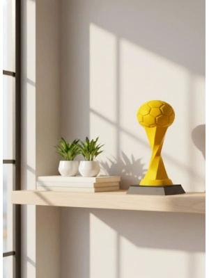 ® Toplu Kupa Sarı 21cm Dekoratif Ödül Tasarım Biblo