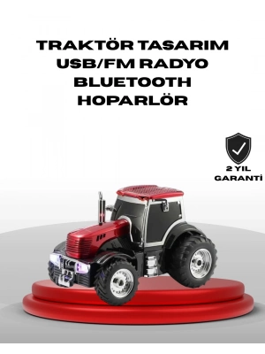 ® Traktör Tasarımlı Bluetooth Hoparlör USB TF AUX FM Radyo