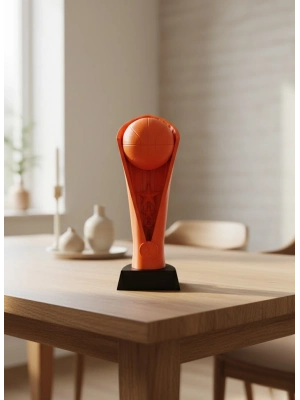 ® Turuncu Kupa 23cm Basketbol Temalı Dekoratif Ödül Biblosu