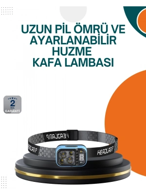 Type C Şarjlı LED Kafa Lambası Güç Göstergeli 53 Modlu