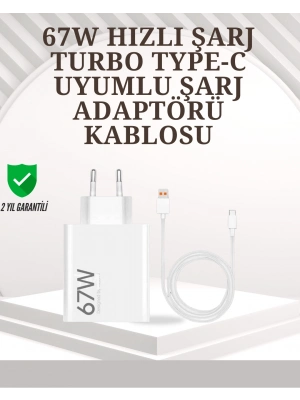 ® Type-C Uyumlu 67W Turbo Hızlı Şarj Aleti Akıllı Koruma Sistemli