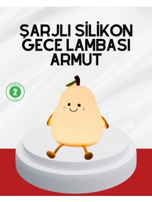 ® USB Şarjlı Armut Gece Lambası Dokunmatik Renk Değişimli