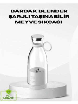 ® USB Şarjlı Kablosuz Blender – Taşınabilir, Kompakt ve Çevre Dostu Meyve Sıkıcı