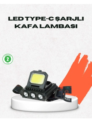 USB Şarjlı Kafa Feneri 800 Lumen Ayarlanabilir COB ve XPE LED