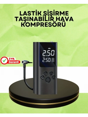 ® USB Şarjlı Taşınabilir Hava Kompresörü Dijital Ekranlı