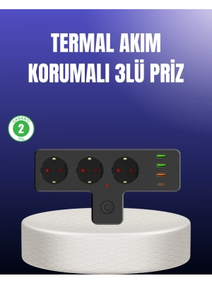 ® USB ve Type-C Portlu Anahtarlı Çoklu Priz Güç Ünitesi