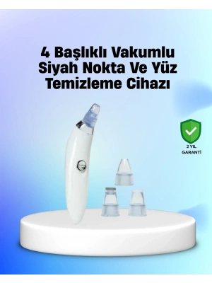 ® Vakum Teknolojili Siyah Nokta Temizleyici Cihaz – 4 Farklı Başlık ve Derinlemesine Gözenek Temizliği