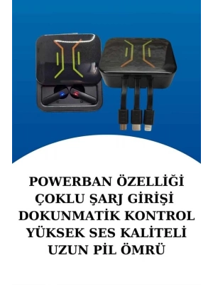 ® Wireless Şarjlı Akıllı Saat ve Dijital Göstergeli Kablosuz Bluetooth Kulaklık Nabız Ölçer