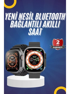 ® Yeni Model Akıllı Saat Ultra Smart Watch Gümüş Kasa 45mm Titreşim