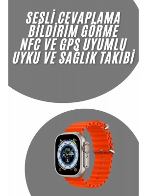 ® yeni nesil Akıllı Saat Android ve İOS Uyumlu 49 MM NFC Özelliği GPS Takibi
