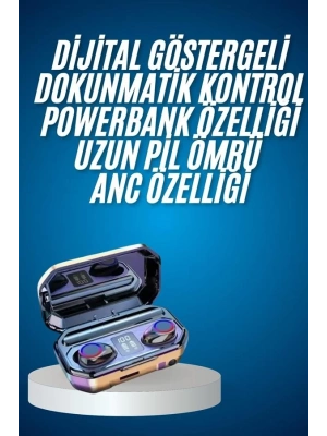 ® Yeni Nesil Bluetooth Kulaklık Uzun Pil Ömrü El Fenerli Dijital Şarj Göstergeli