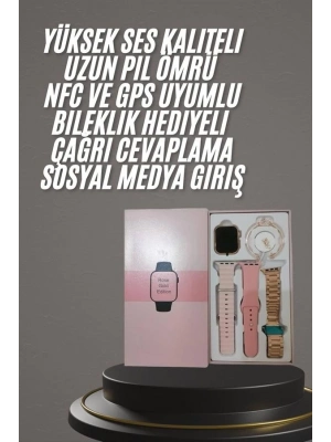 ® Yeni Nesil Kadın Akıllı Saat Rose Gold Android ve İos Uyumlu