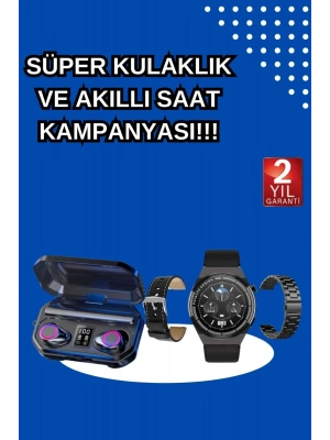 ® Yeni Nesil Kampanyası Bluetooth Bağlantılı Akıllı Saat ve Kablosuz Kulaklık Dijital Göstergeli
