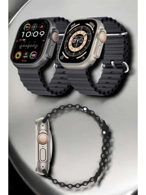 ® Yeni Nesil Ultra Akıllı Saat Titreşimli, Uyku & Sağlık Takibi, Çift Kordon