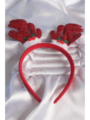 ® Yılbaşı Temalı Simli Geyik Boynuzu Figürlü Taç