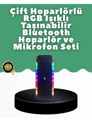 ® Yüksek Ses Güçlü Kablosuz Hoparlör  Karaoke Mikrofonlu