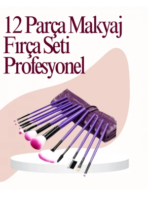 ® Yumuşak Fiber Kıllardan Oluşan 12li Makyaj Fırçası Seti Göz Farı Allık ve Kontür İçin