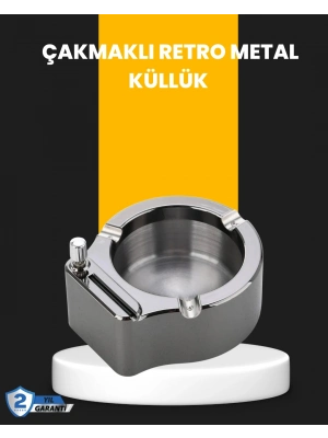 ® Yuvarlak Çakmaklı Küllük Dayanıklı Metal Yapı