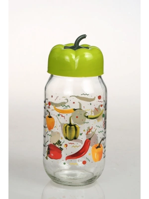 Biber Kapaklı Desenli Kavanoz 1000 Cc Royaleks-BKD1000