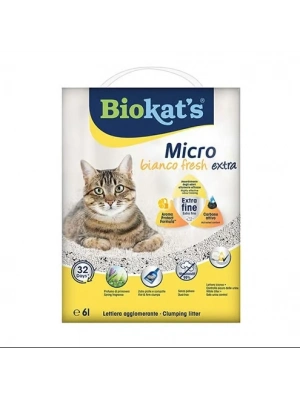 Biokats Micro Fresh Extra Bahar Kokulu Aktif Karbonlu Topaklanan Doğal Kedi Kumu 1 Adet 6 Lt