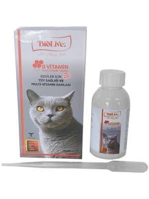 Biolive Kediler İçin B Vitamin+Multivitamin Tüy Sağlığı Likit Vitamin 100ml