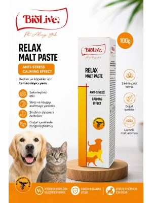 BioLive Relax Malt Paste Kedi ve Köpekler İçin Anti-Stress Malt Macunu 100 g