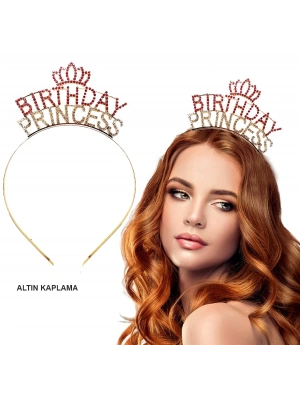 Birthday Princess Kristal Taç – Altın Kaplama