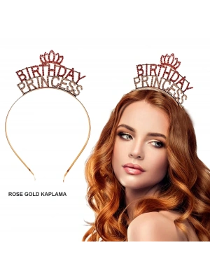 Birthday Princess Kristal Taç – Rose Gold Kaplama