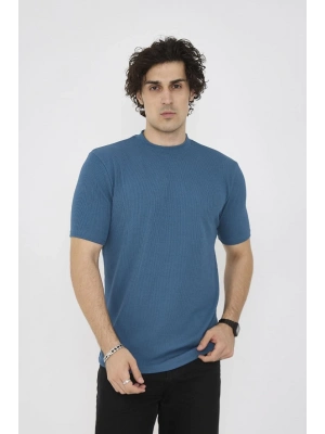 Bisiklet Yaka Slim fit T-Shirt- Turkuaz