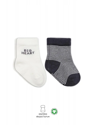 Bistyle 2Li Big Heart Penye Soket Çorap 10117 Antrasit