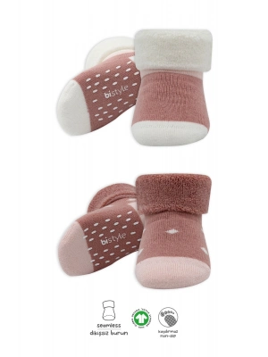 Bi̇style 2li Havlu Soket Kaymaz Point Gi̇rl 10505 Pudra Pembe