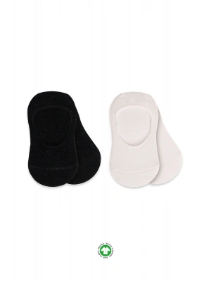 Bistyle 2Li Penye Babet Silikonlu Basic Çorap 30104 Siyah Ekru