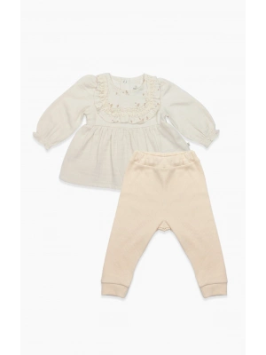 Bistyle 2li Takım Müslin Daisy Flowers 14130 Somon