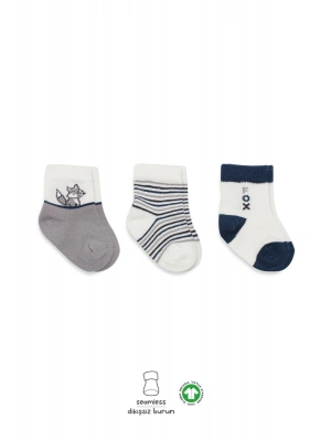 Bistyle 3Lü Penye Soket Çorap BS10109 Gri