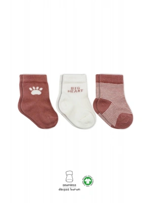 Bistyle 3Lü Penye Soket Çorap BS10110 Pudra