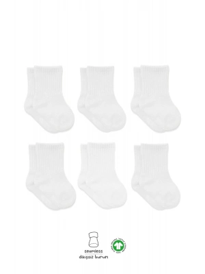 Bistyle 6Lı Basic Penye Soket Çorap 10101 Beyaz