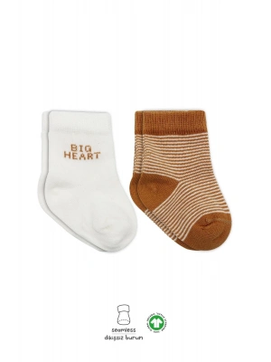 Bistyle Big Heart Penye Soket Çorap 2Li BS10117 Hardal