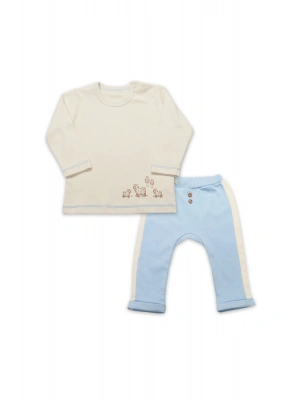Bistyle Curly Lamb 2Li Bebe Takım 14107 Bej-Ekru
