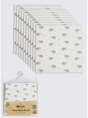 Bistyle Tortoise 20x20 10Lu Penye Mendil 90163 Ekru