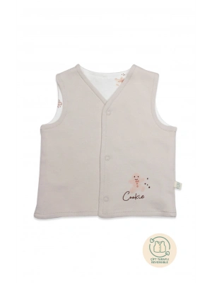 Bistyle Yelek Çift Taraflı Cookies Make Happy 18111 Ekru