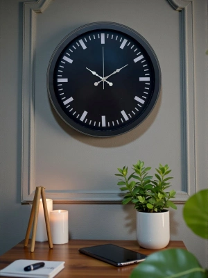 ® Black Baseline 40 Cm Metal Duvar Saati