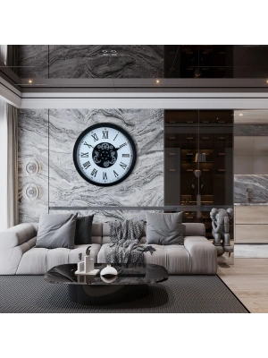 ® Black Majesty 60 Cm Çarklı Duvar Saati