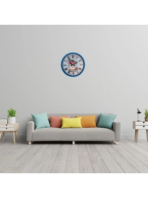 Blue Flower 36 Cm Mavi Duvar Saati