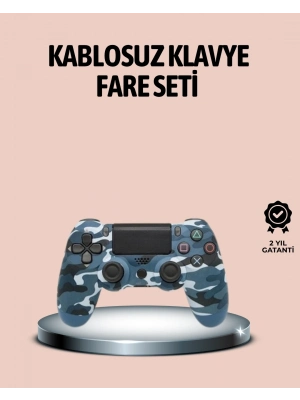 Bluetooth Kablosuz PS4 Gamepad Çift Motorlu Siyah Controller